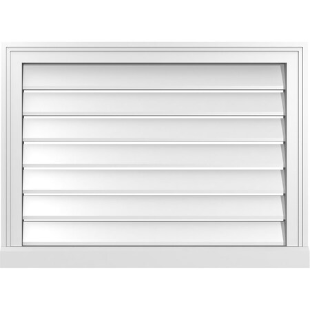 Ekena Millwork Vertical Surface Mount PVC Gable Vent: Functional, w/ 2"W x 2"P Brickmould Sill Frame, 30"W x 22"H GVPVE30X2203SF